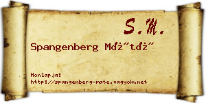 Spangenberg Máté névjegykártya